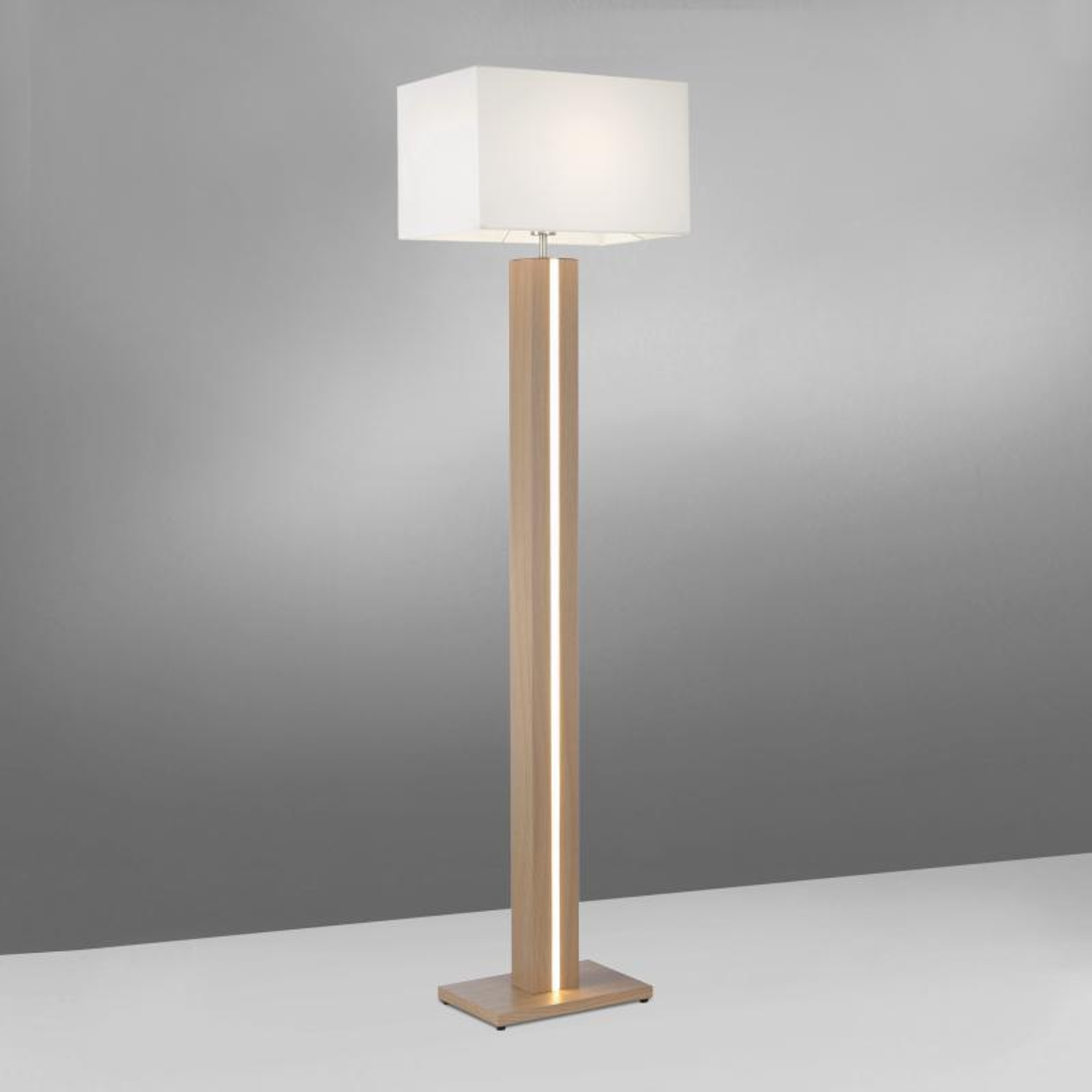 Amanda Wooden Floor Lamp Cct White, Rustic Wooden Floor Lamp Uk