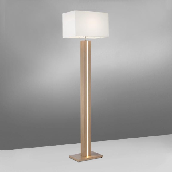 Amanda Wooden Floor Lamp Cct White, Wood Floor Lamp Base Uk