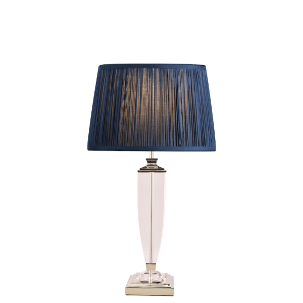 Carson Polished Nickel Crystal Table, Wide Base Table Lamps Uk