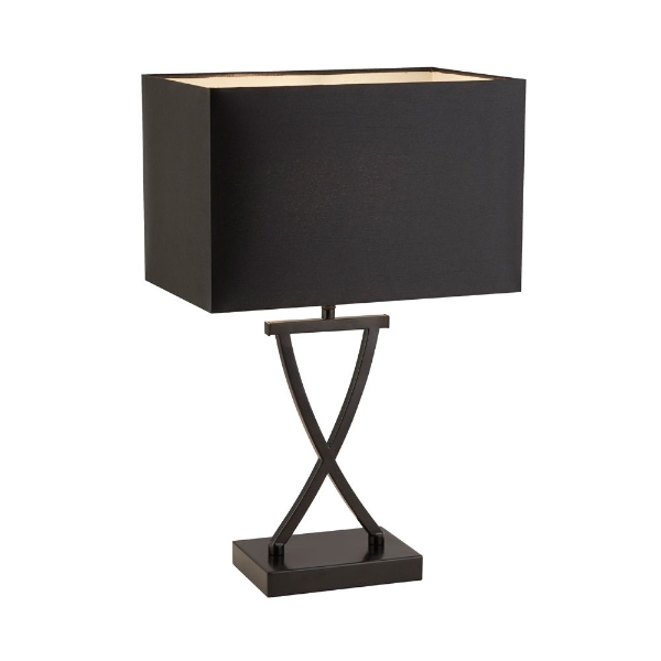 Searchlight Club Table Lamp Black, Black Rectangular Table Lamp Shade